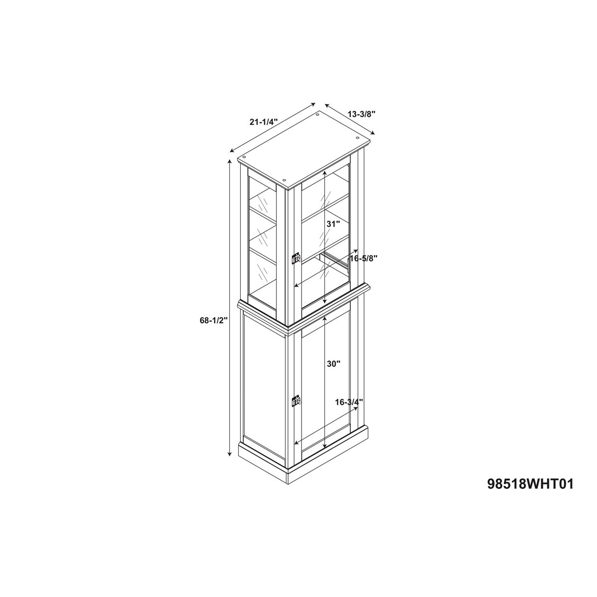 Three Posts™ Admiranda 21.25'' W x 68.5'' H x 13.38'' D FreeStanding